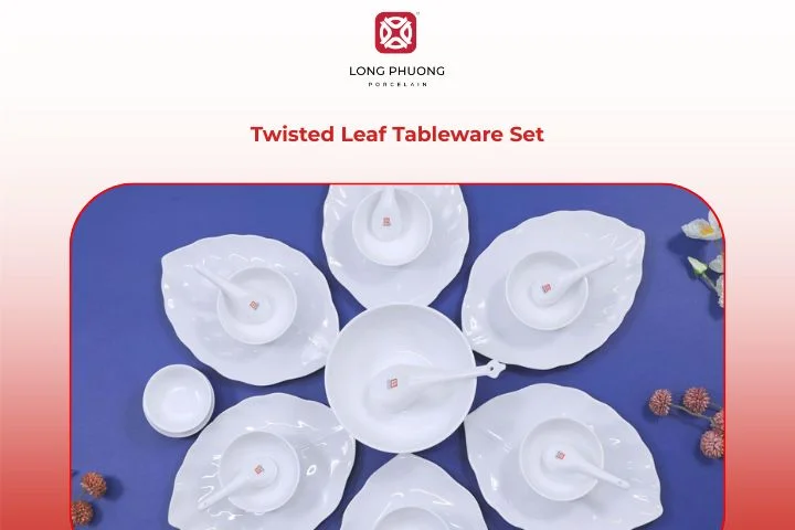 the Twisted Leaf porcelain dinner set