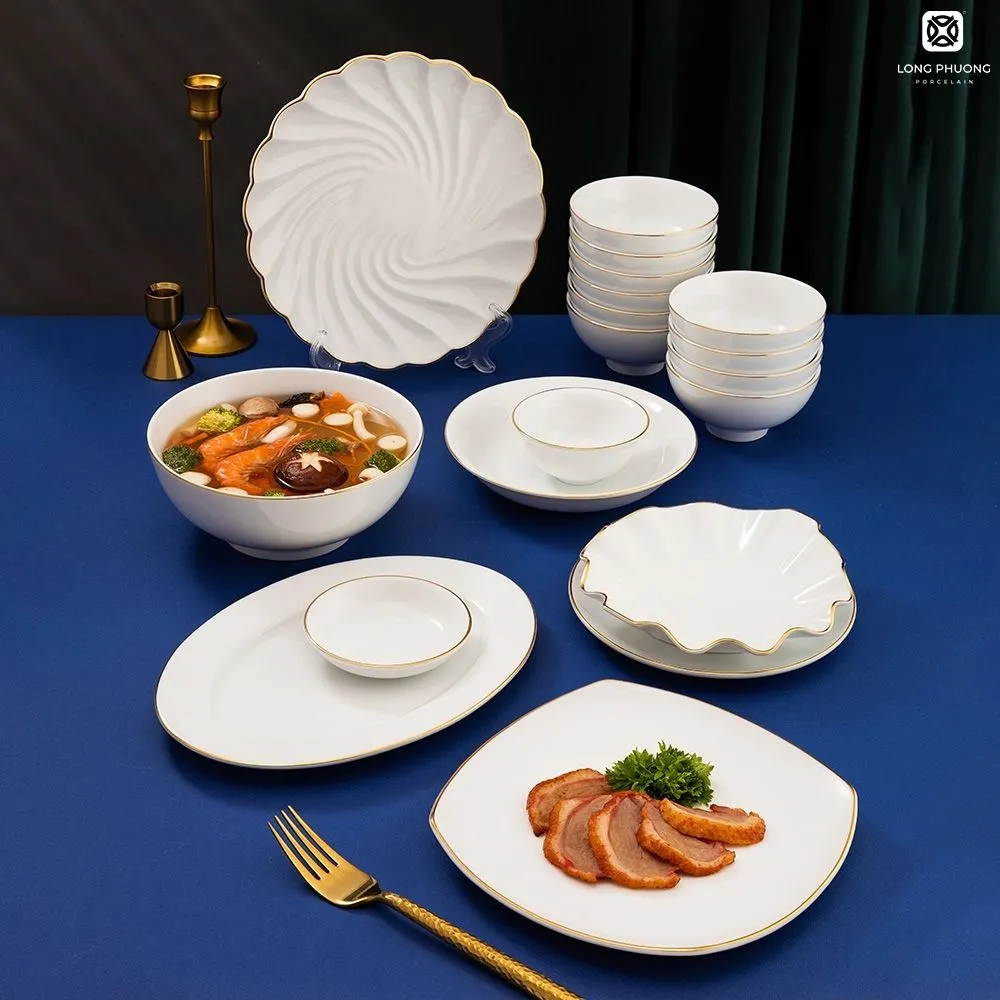 19-piece Hoang Kim Gold Plated dinnerware