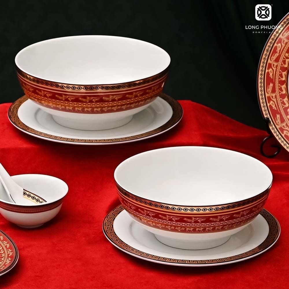 Lac-Hong-porcelain-serving-bowl (3) Celebrate traditional Vietnamese elegance with the Lac Hong porcelain serving bowl