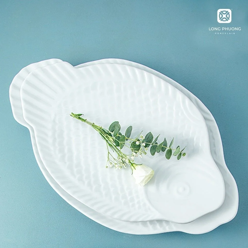 Pink-Fish-Shaped-Plate (3) Long Phuong Porcelain plate