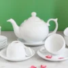 White round teapot set