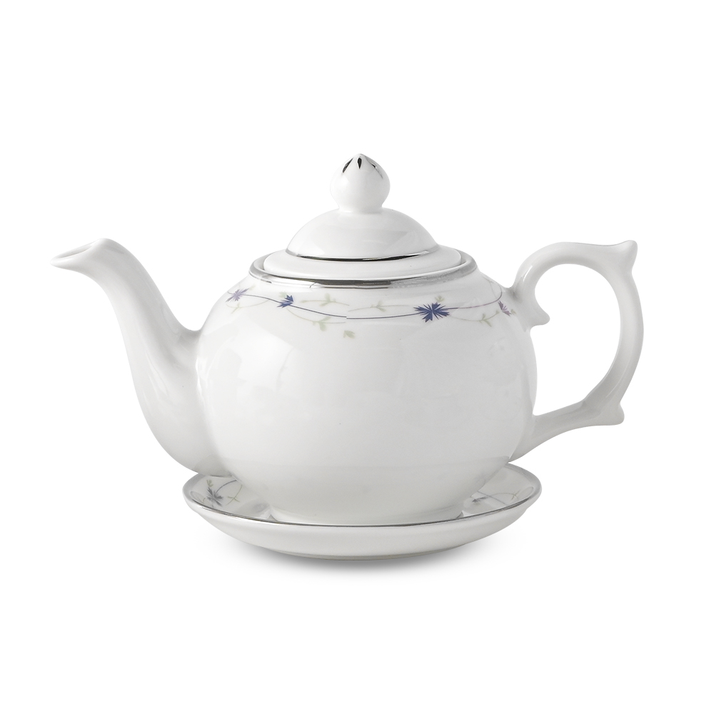 Round-Bellied-Tea-Set-with-Floral-Vines-1 Round Bellied Tea Set