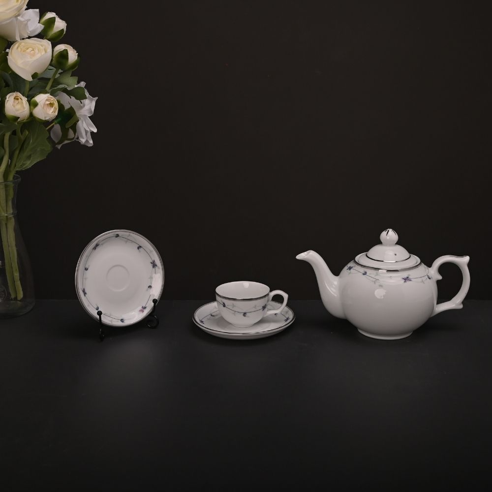 Round-Bellied-Tea-Set-with-Floral-Vines-3 Elegant tea set with romantic floral design