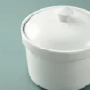 Oven-safe small baking dish with lid