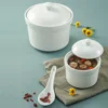 Porcelain soup tureen with lid and ladle