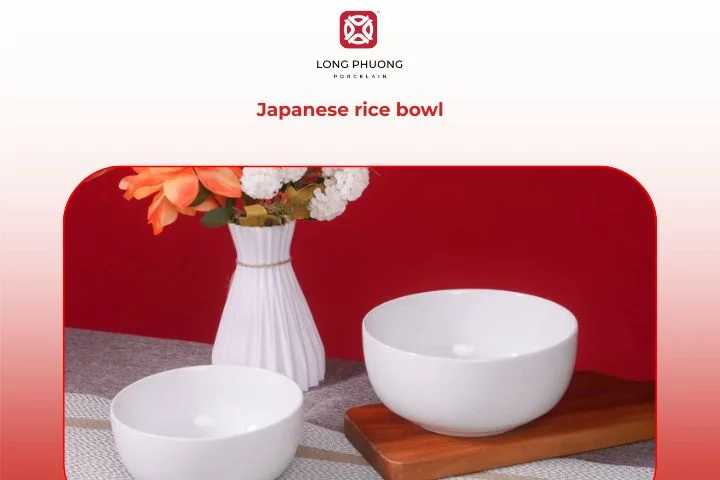 Japanese Rice Bowl with flared rim, ideal for rice or miso soup