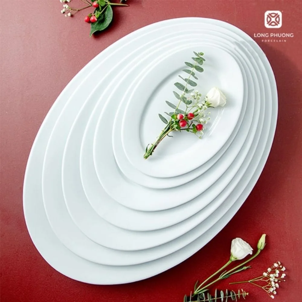 white-porcelain-oval-plate(3) White Porcelain Oval Plates