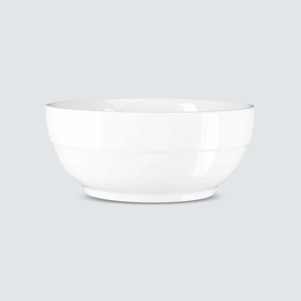 Rimmed porcelain serving bowl by Long Phuong Porcelain