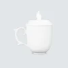 Tall porcelain coffee mugs with lid 13.6 oz