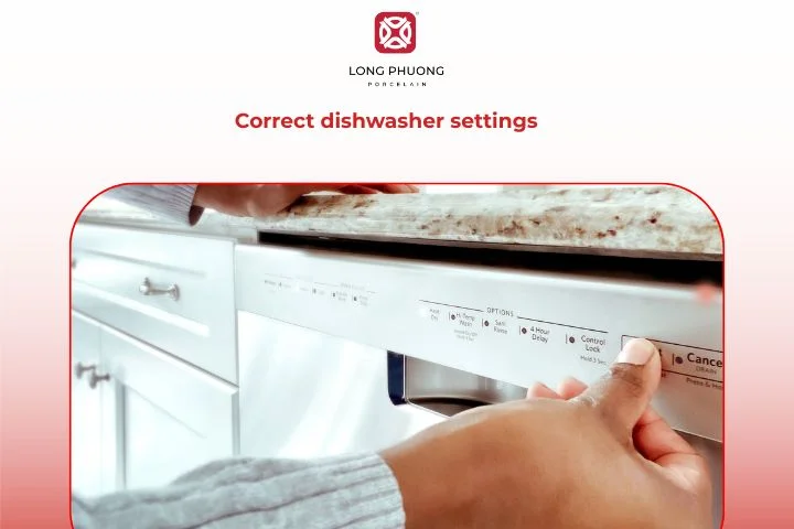 Use correct dishwasher settings to protect porcelain