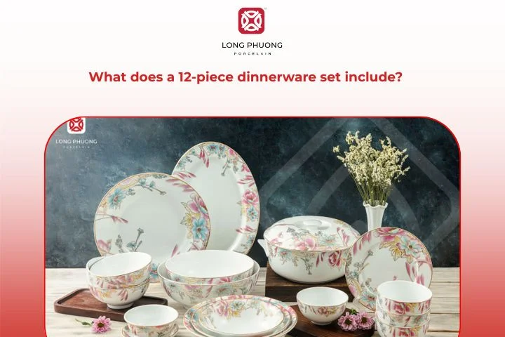 What comes in a 12-piece dinnerware set?