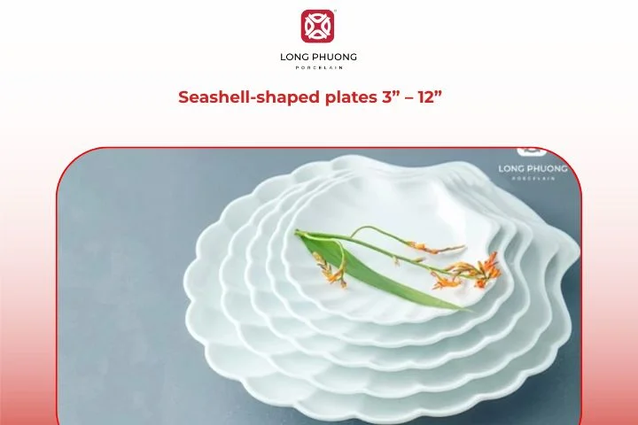Seashell-shaped plates 3” – 12”