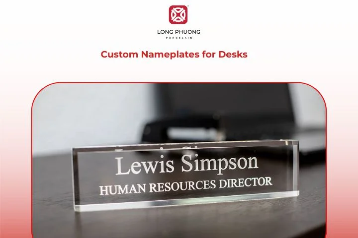Custom desk nameplates as birthday gifts for employees making their workspace personal