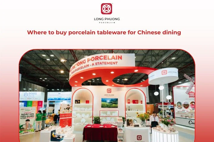 Long Phuong porcelain tableware collections designed for Chinese cuisine restaurants