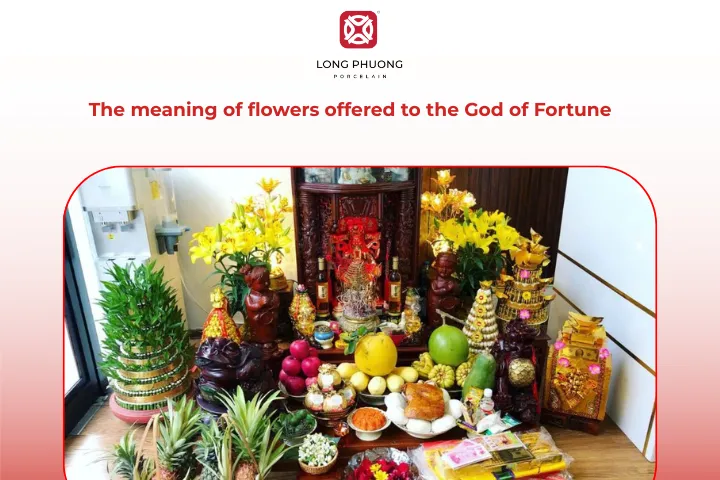 What is the meaning of flowers offered to the God of Fortune?