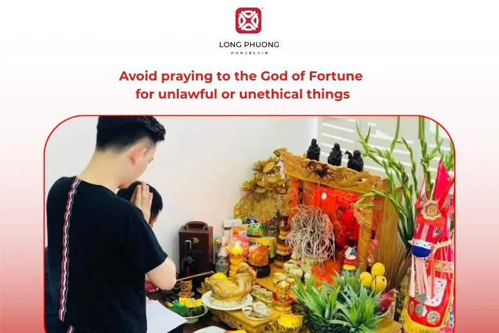 Asking for wealth or success through unethical or illegal means can backfire, blocking positive energy instead of attracting it