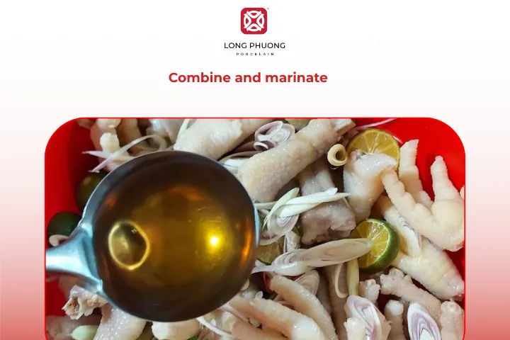 Mix the prepared ingredients with the marinade