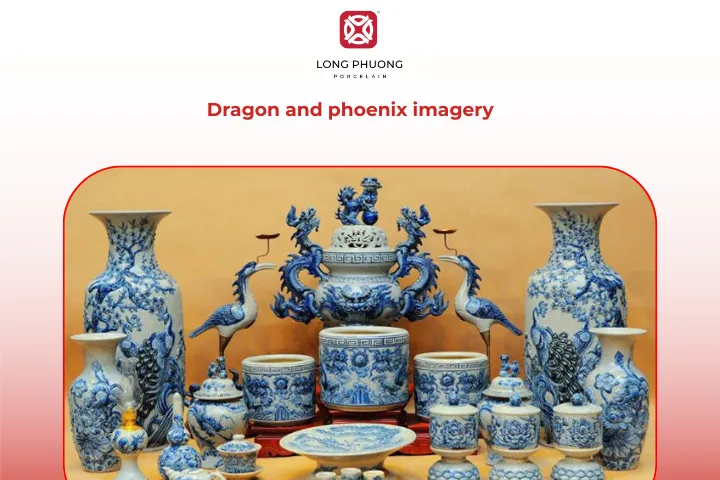 Dragons and phoenixes symbolize strength, authority, and good fortune