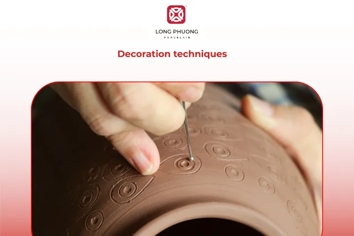 Artisans using special ceramic paints add patterns, images, and details directly onto the surface