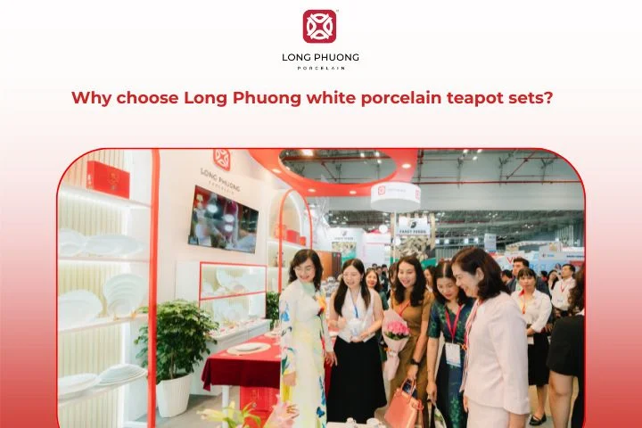 Premium quality Long Phuong white porcelain teapots