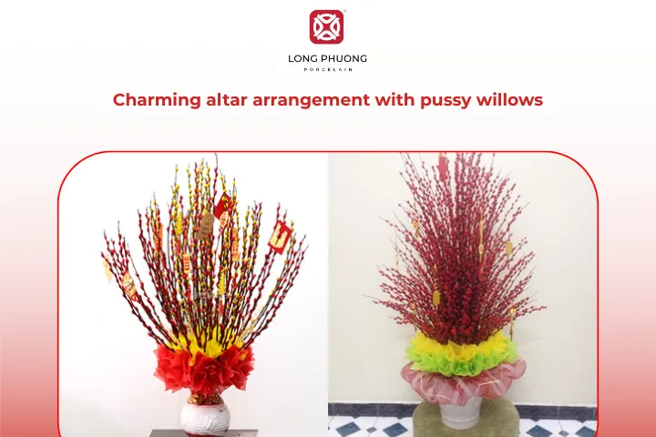 A vase of pussy willows brings luck and prosperity