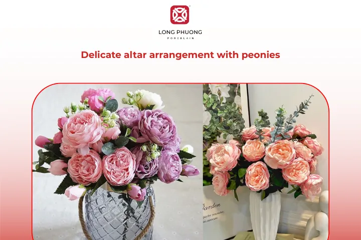 Peony arrangements for the ancestral altar