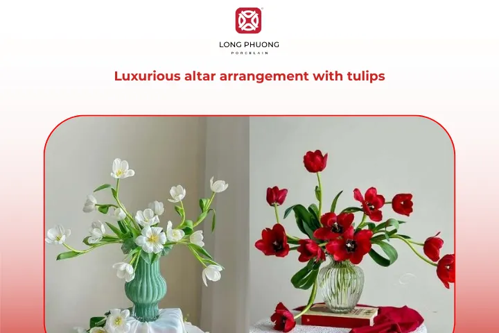 Tulip arrangements for the ancestral altar