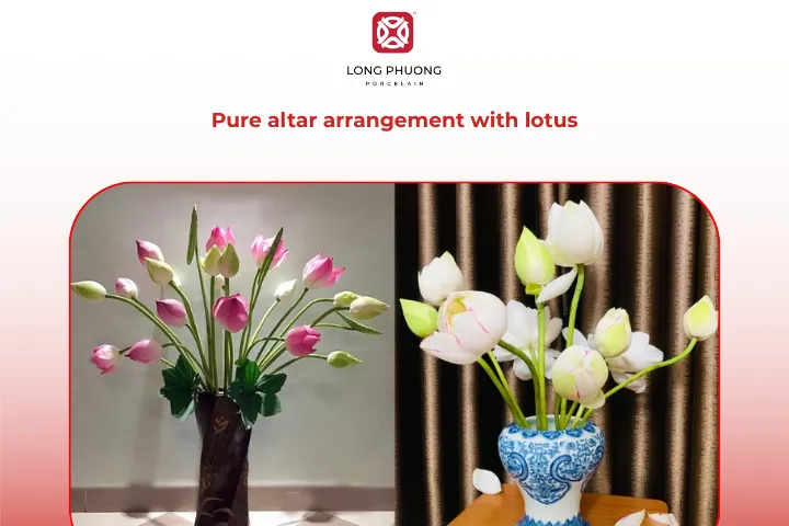 Lotus arrangements for the ancestral altar