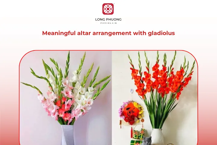 Gladiolus arrangements for the ancestral altar