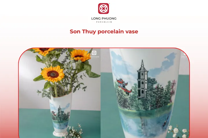 The Son Thuy vase embodies tranquility and reverence, ideal for the ancestral altar