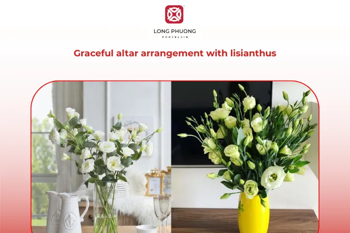 Lisianthus arrangements for the ancestral altar