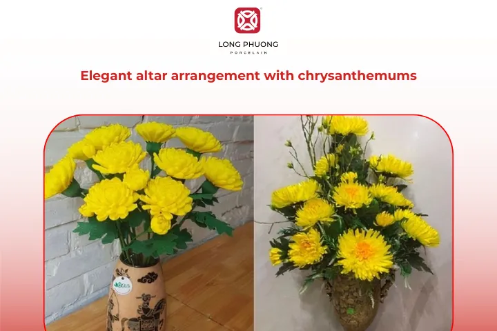 Chrysanthemum arrangements for the ancestral altar