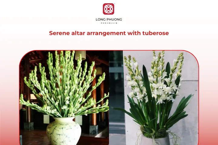 Tuberose arrangements for the ancestral altar