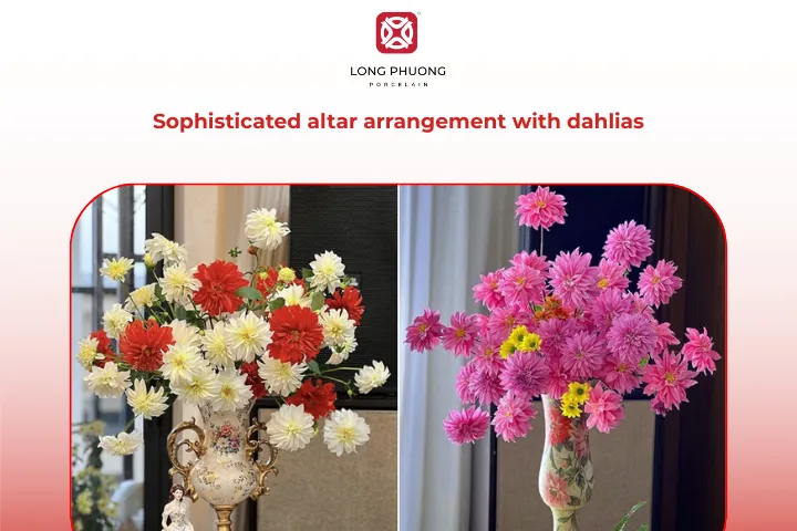 Dahlia arrangements for the ancestral altar