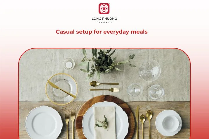 Simple casual American table setup for everyday dining.