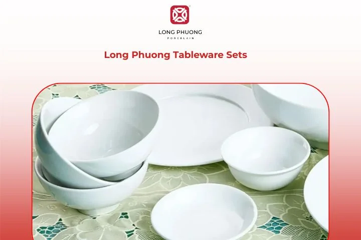 Elegant Long Phuong porcelain tableware sets for business gifts