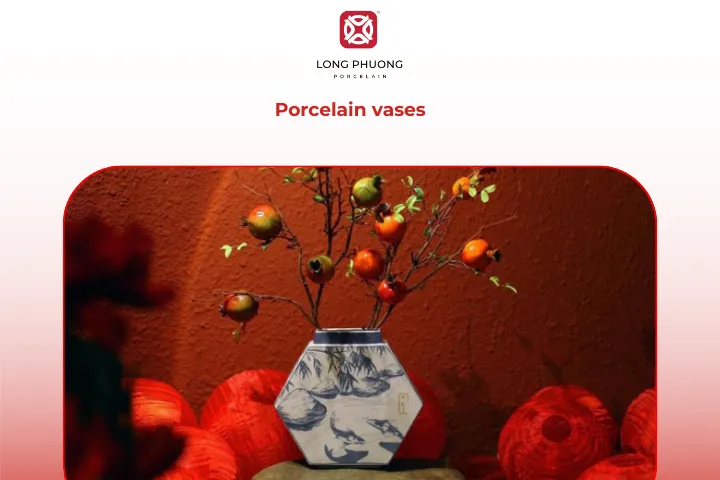 Porcelain vases unite art and function, perfect for floral displays