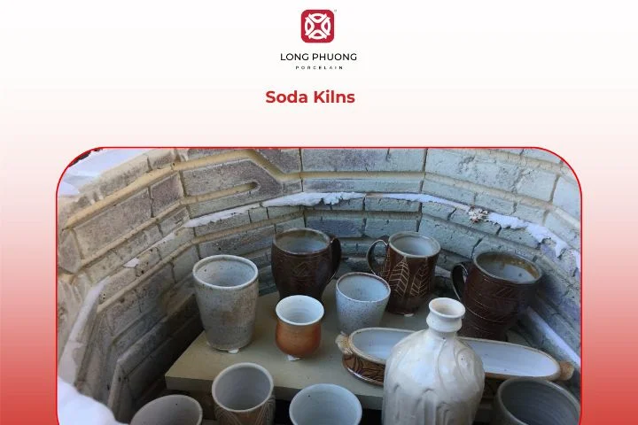 Soda ceramic kiln with vapor glazing for textured pottery surfaces