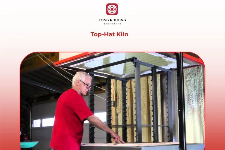 Industrial top-hat ceramic kiln for large and delicate items