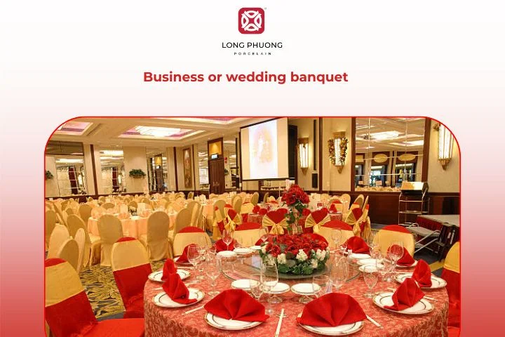 An elegant round table with matching porcelain sets