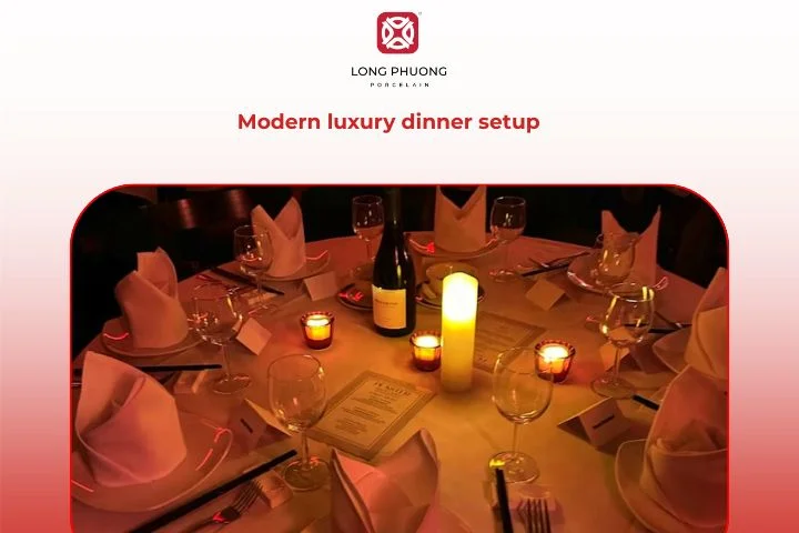 A modern Chinese table setting blends minimalism