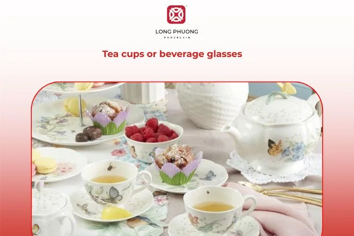 Fine porcelain tea cups reflect serenity and balance during every shared meal