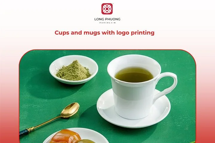 Custom mugs and cups with printed logos made by Long Phuong