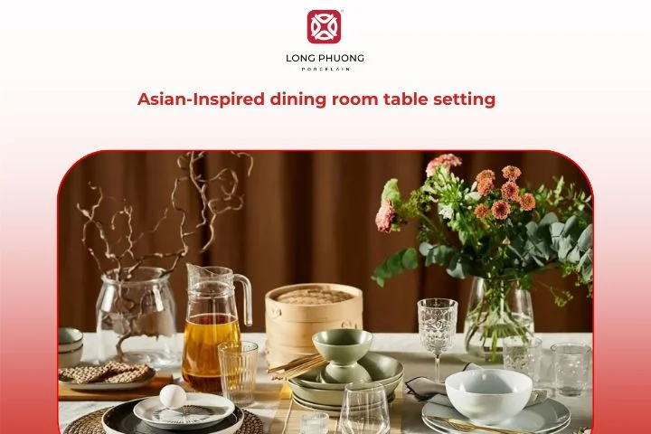 Asian-inspired dining room table setting