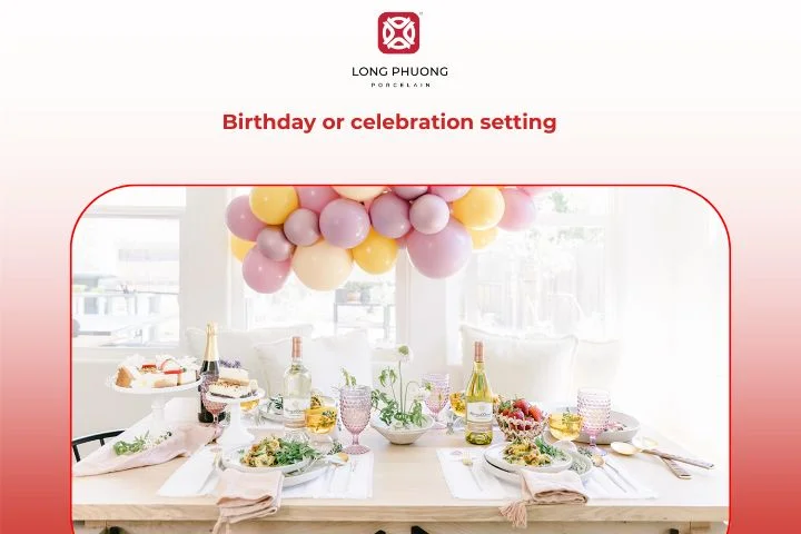 Birthday or celebration dining table setting