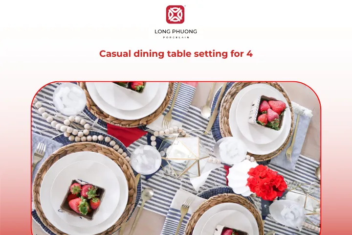 How to set a table for 4 people in a casual way