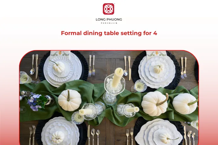 How to set a table for 4 people in a formal way