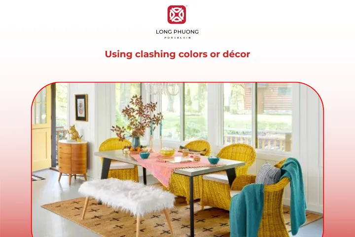 Too many colors or cluttered décor can create a chaotic table setting for 6