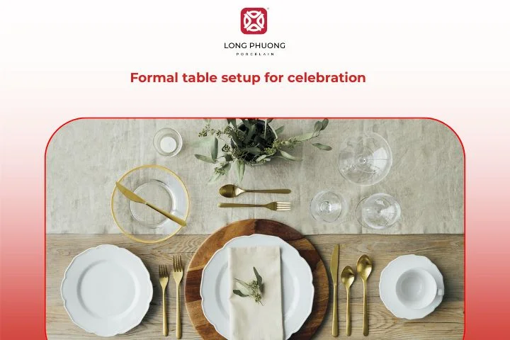 A luxurious gold-accented 8-seater table arrangement for festive occasions