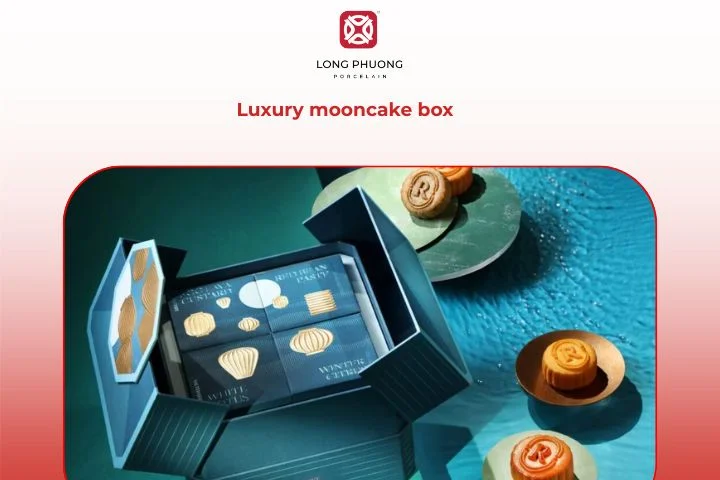 A luxury mooncake box conveys romance and sophistication during the festival.